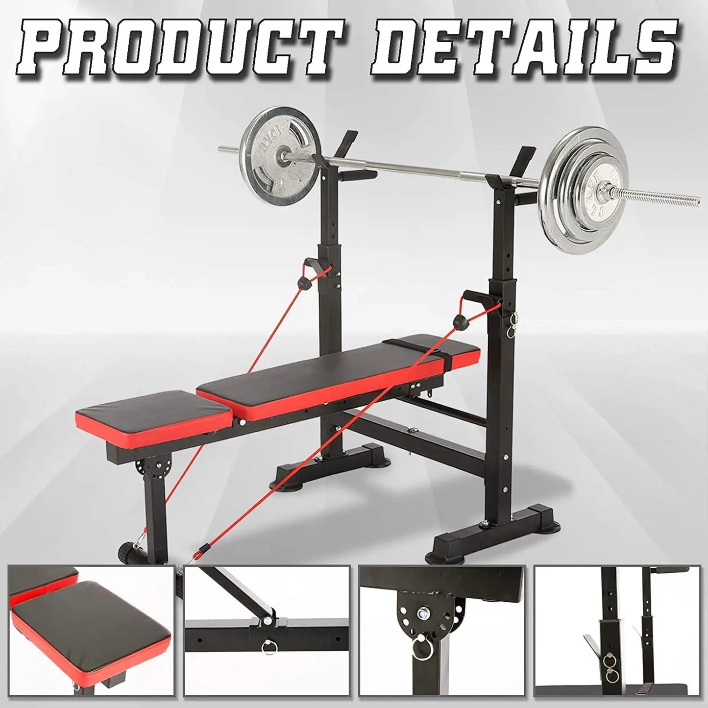 600lbs 6 in 1 Weight Bench Set with Squat Rack