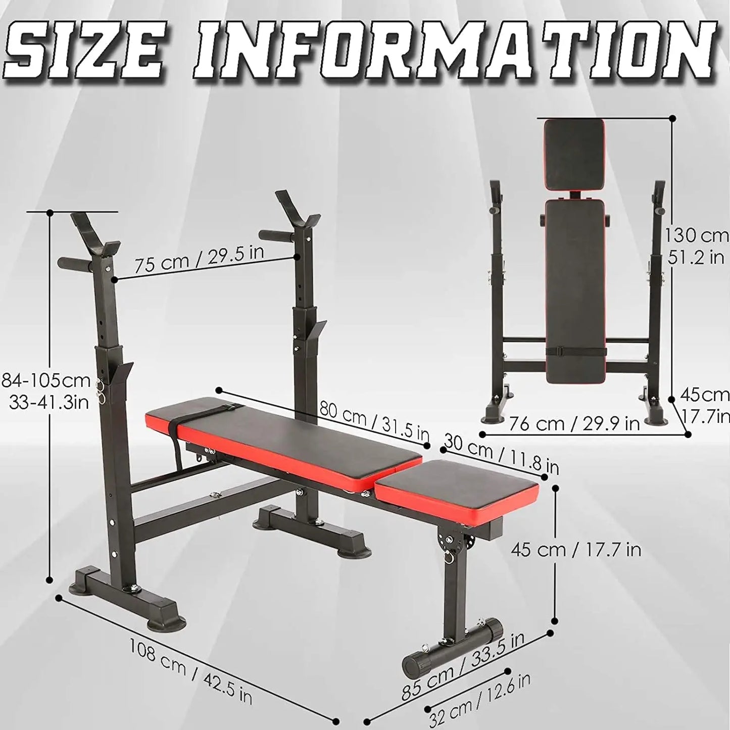 600lbs 6 in 1 Weight Bench Set with Squat Rack