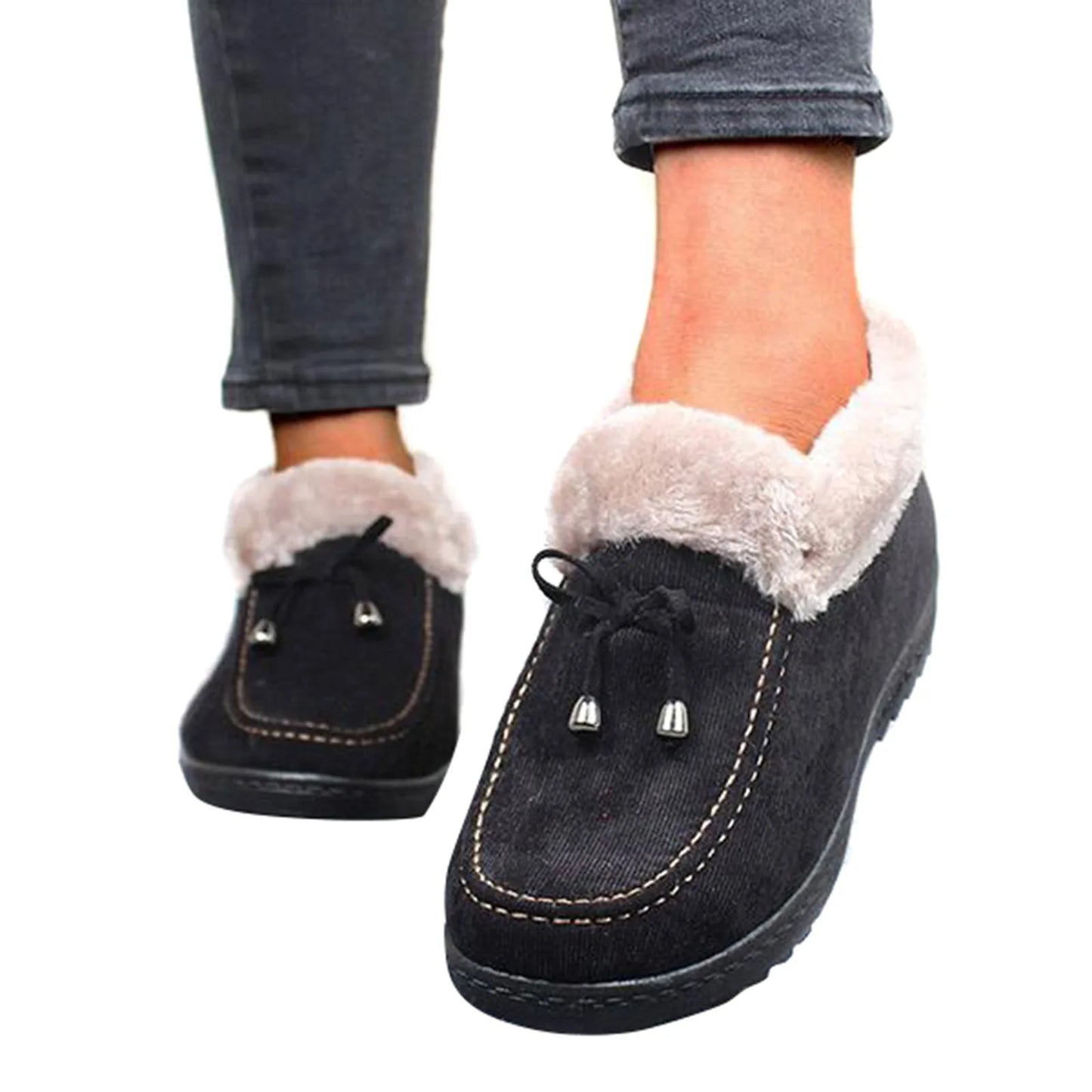 Winter Warm Low Heel Flats For Women