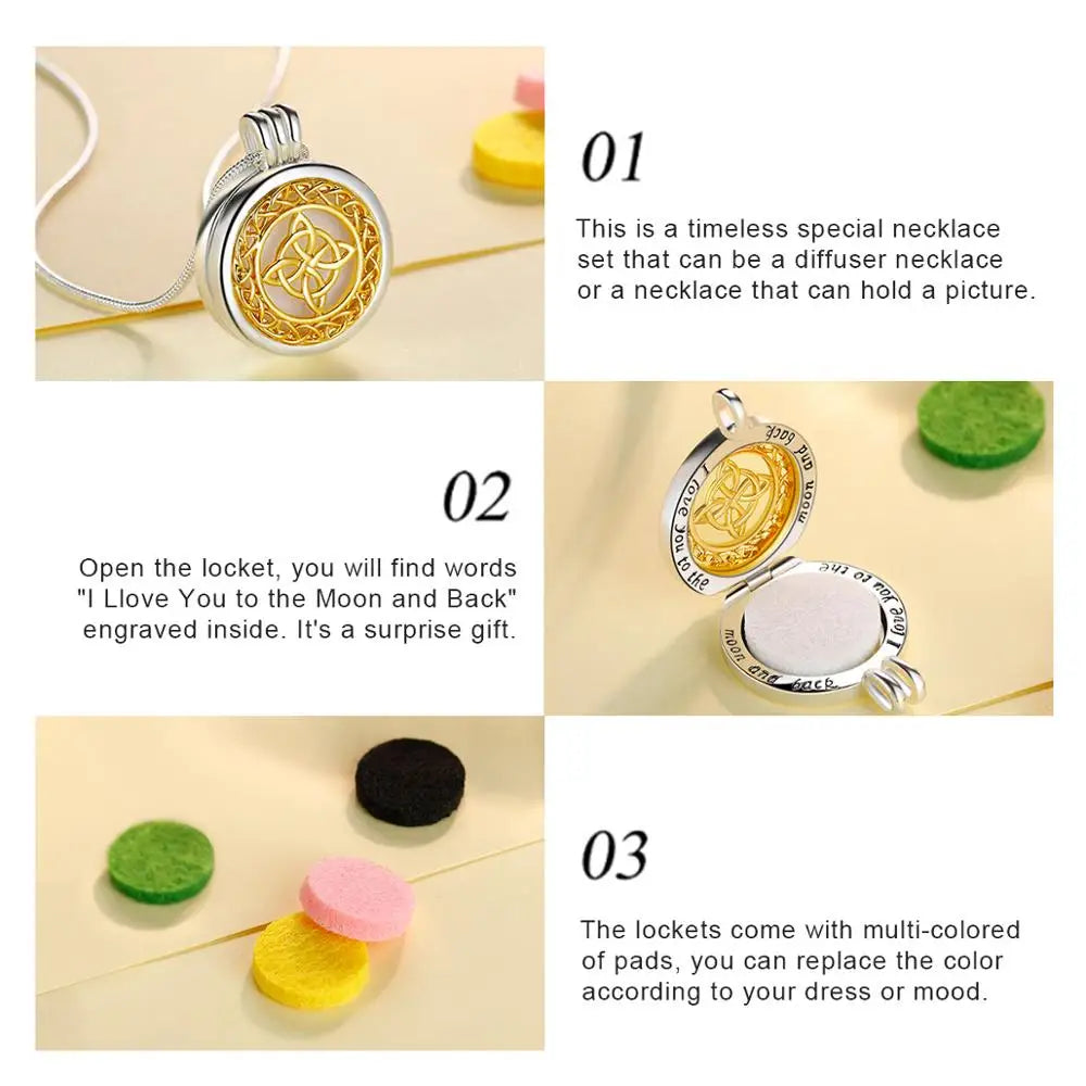 Aroma Locket Necklace Aromatherapy Essential Oil Diffuser