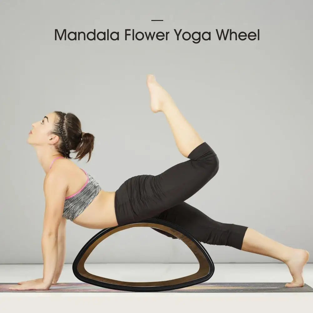 Wood Yoga Wheel Pilates With Buddha Lotus