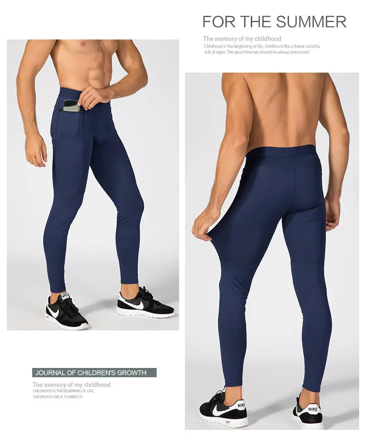 Men Pocket Gym Leggings Sport Pants