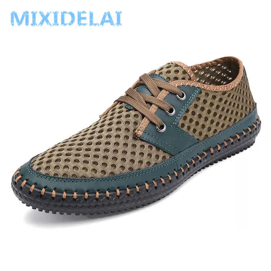 Handmade Summer Breathable Mesh Men Casual Loafers