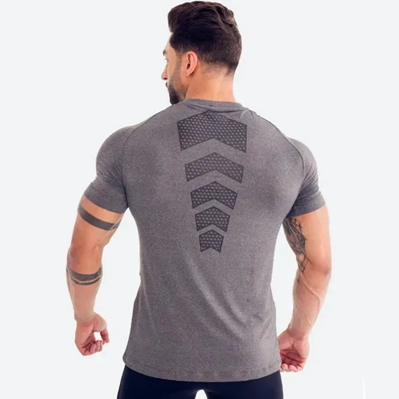 Men Sports Crossfit Bodybuilding Tee Tops Short Sleeves