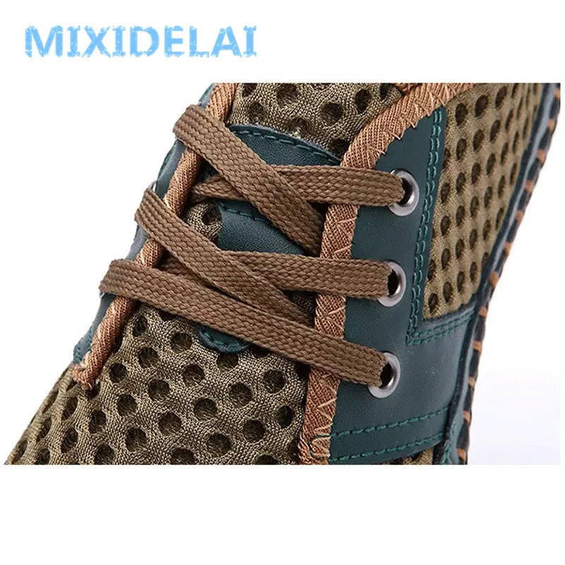 Handmade Summer Breathable Mesh Men Casual Loafers