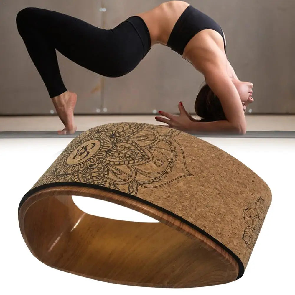 Wood Yoga Wheel Pilates With Buddha Lotus