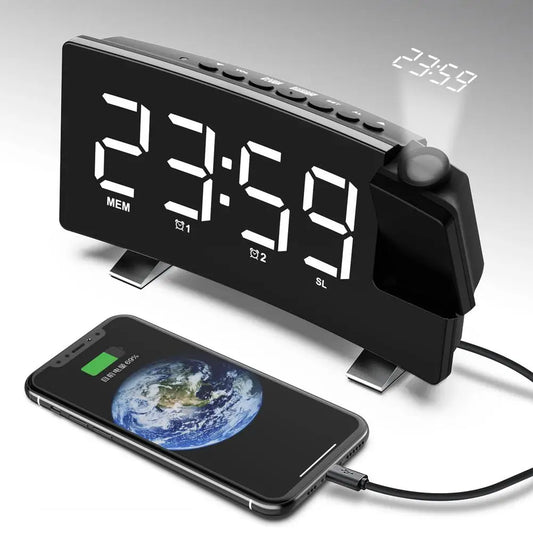 FM Radio Clock With Projection LED Digital Clock