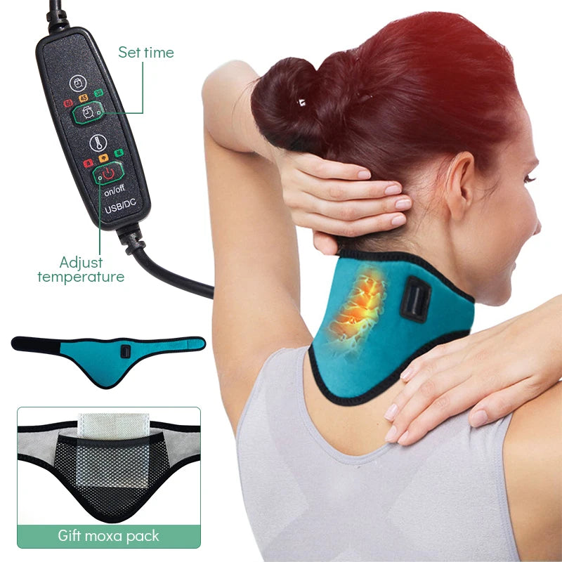 Electric Heating Neck Brace Cervical Vertebra Fatigue Therapy Reliever