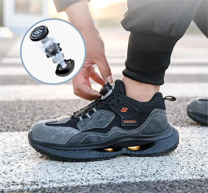 Men Steel Toe Anti-smash Puncture-Proof Protective Shoes