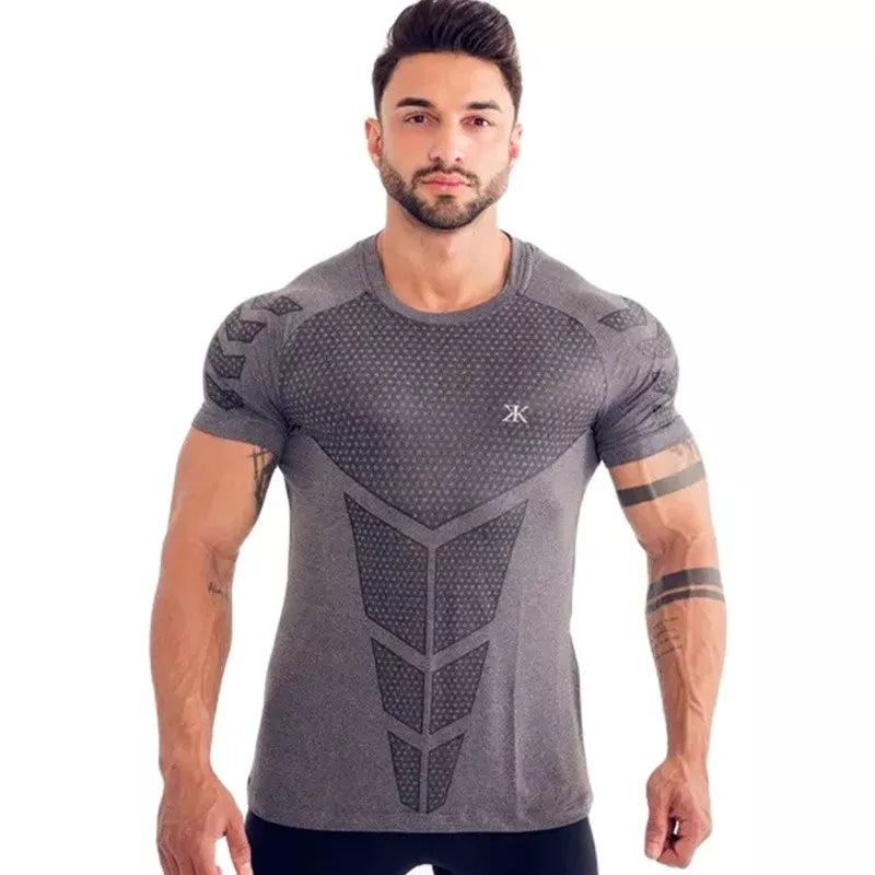 Men Sports Crossfit Bodybuilding Tee Tops Short Sleeves