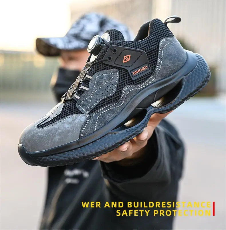 Men Steel Toe Anti-smash Puncture-Proof Protective Shoes