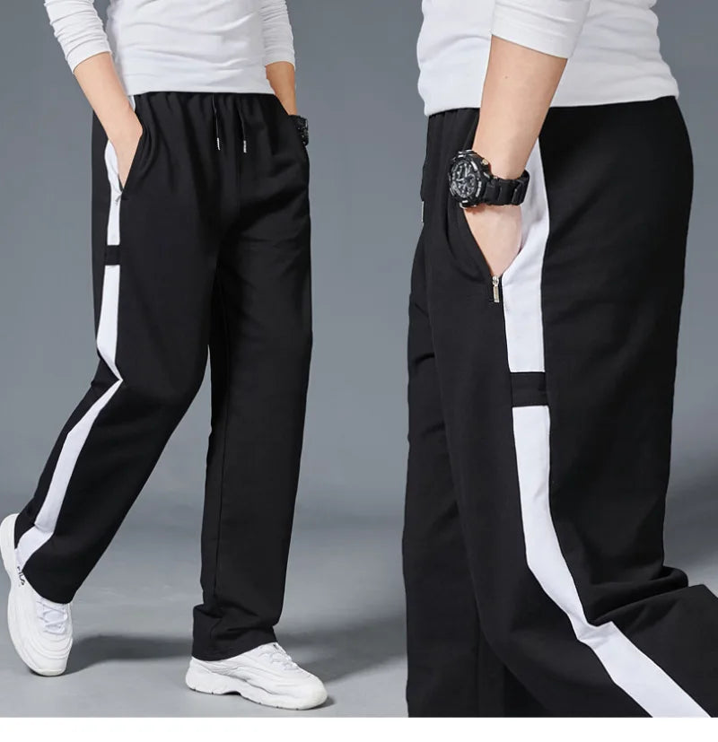 Men Loose Sport Running Stripe Sweatpants