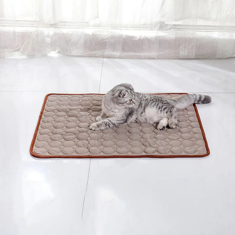 Summer Cooling Ice Silk Pet Mat Cat Dog Sofa Nest Bed