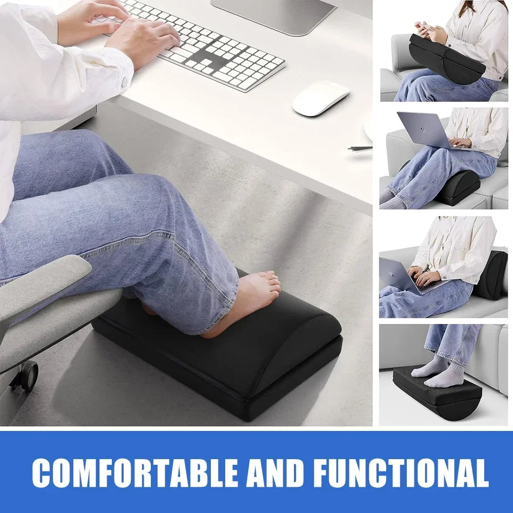 Soft Memory Foam Adjustable Heights Foot Rest for Under Desk