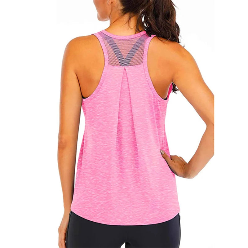 Yoga Wear Vest Women Loose Fit Gym Crop Tank