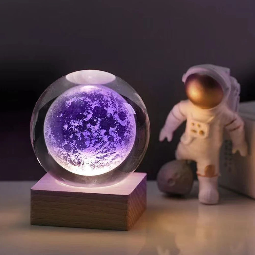 3D Crystal Ball Solar Planet System Globe Astronomy