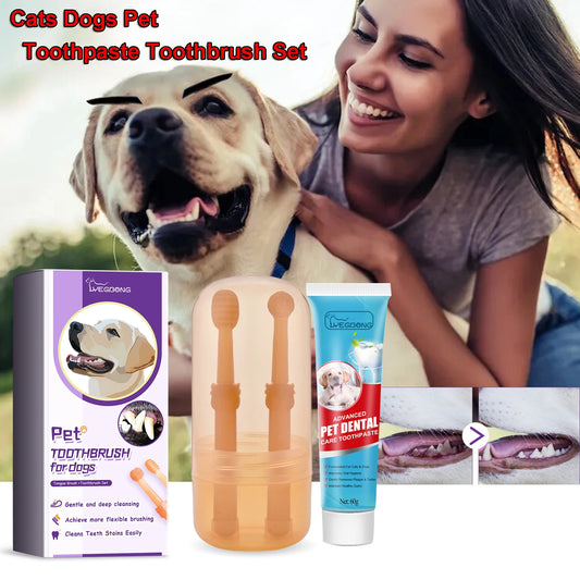 Cats Dogs Pet Toothpaste & toothbrush Set