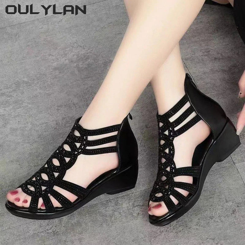 Soft Leather Roman Sandals For Women