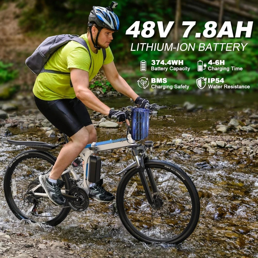 Folding Electric Bike with 48V Removable Battery