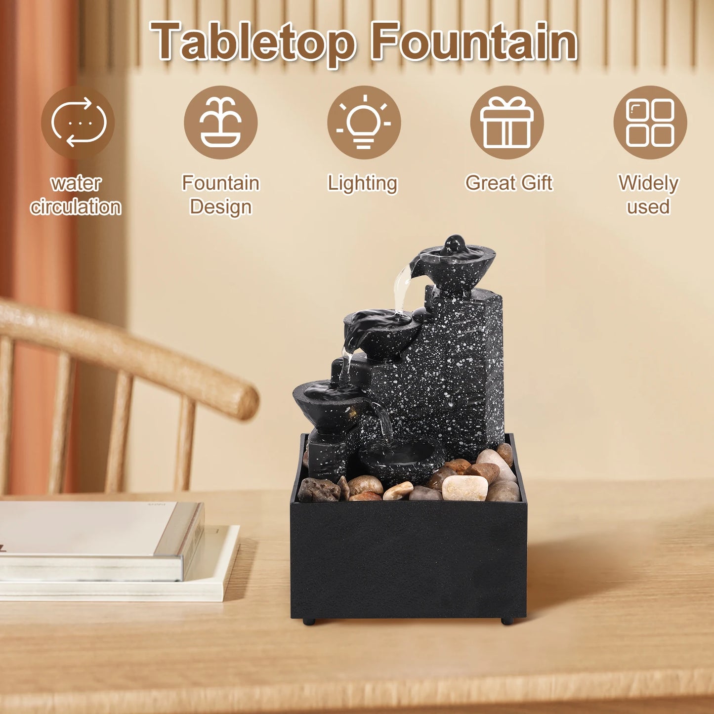 Waterfall Relaxation Meditation Desktop Fountain