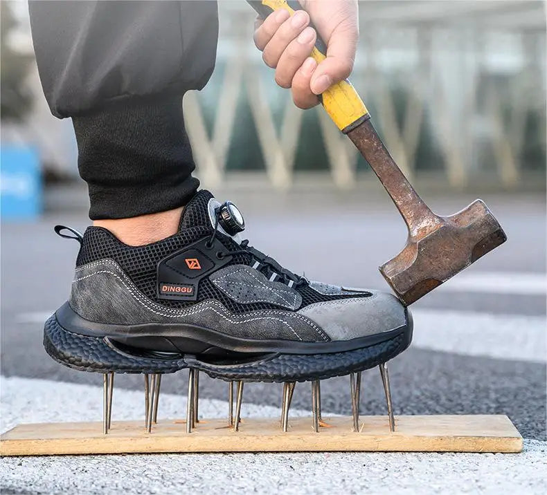 Men Steel Toe Anti-smash Puncture-Proof Protective Shoes