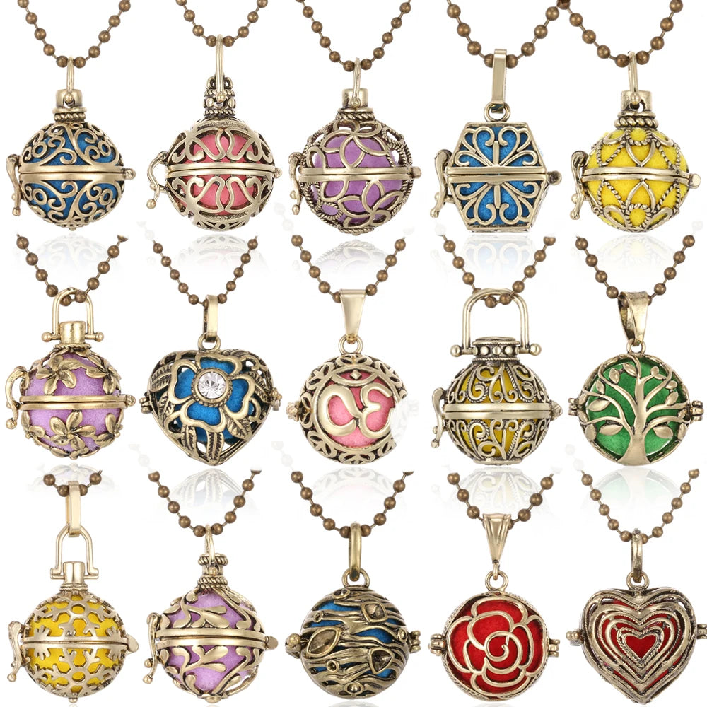 Aromatherapy Mexico Chime Music Angel Ball Locket Necklace