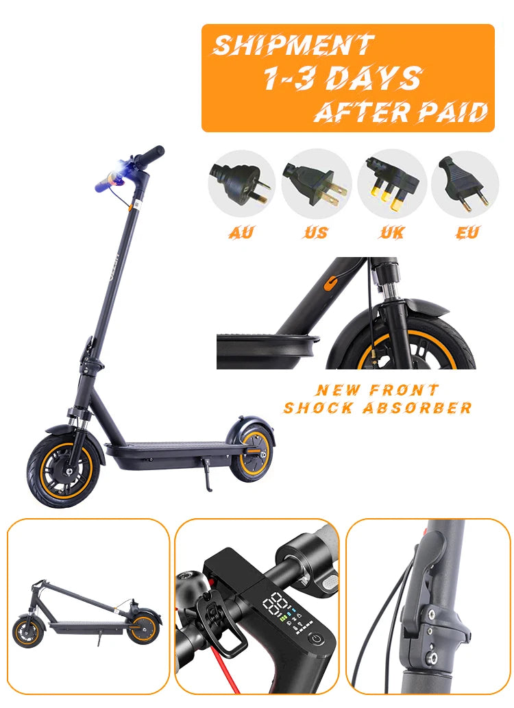 G30 36v 500w Electric Scooter Moped 21MPH 37.5 Miles 10 Inch 15Ah