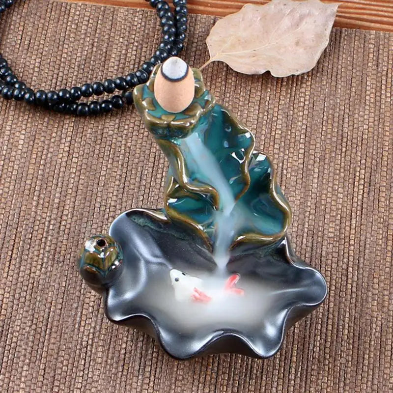 Backflow Incense Burner Ceramic Fountain Burner Holder