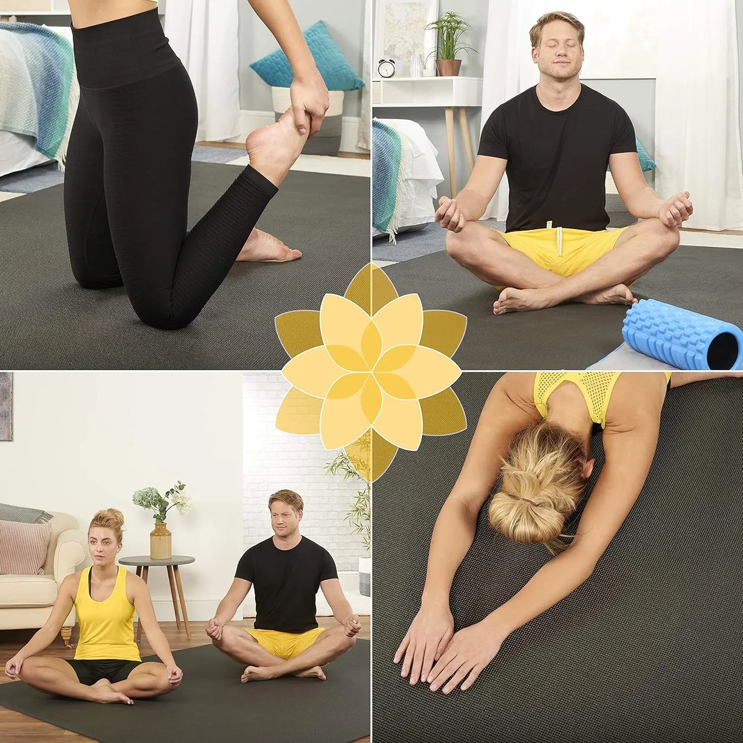 Large Yoga Mat 8'x6'x8mm Extra Thick, Durable