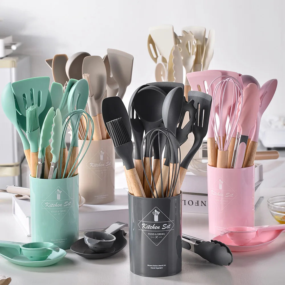 Silicone Non-Stick Kitchenware Cookware Utensils Set