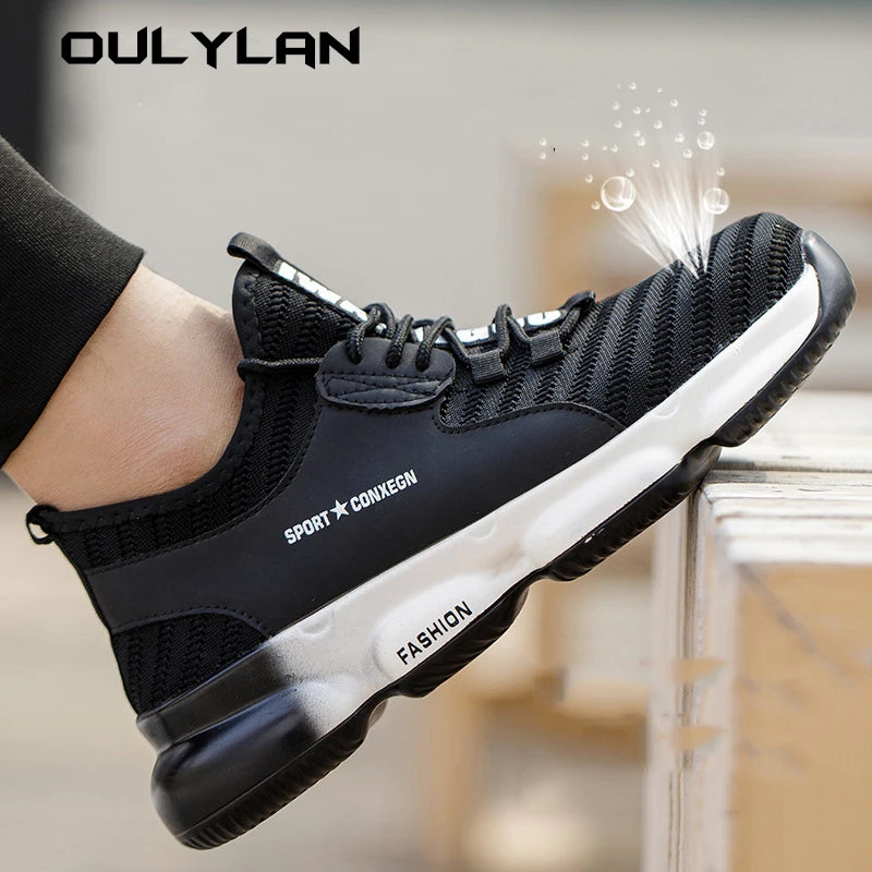 Men's Work Sneakers Steel Toe Puncture-Proof Safety Shoes