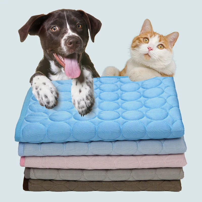 Summer Cooling Ice Silk Pet Mat Cat Dog Sofa Nest Bed