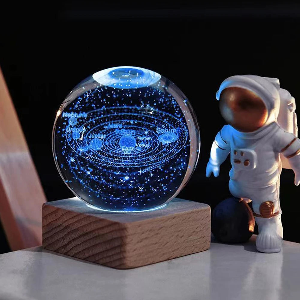 3D Crystal Ball Solar Planet System Globe Astronomy