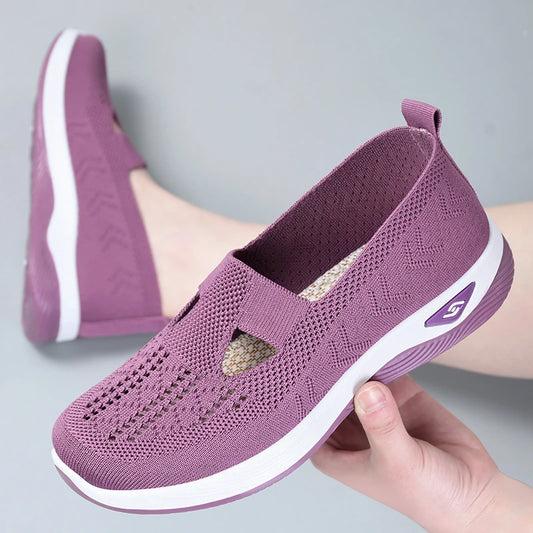 New Comfort Casual Women's Soft Sole Breathable Hollow Out Flat Shoes