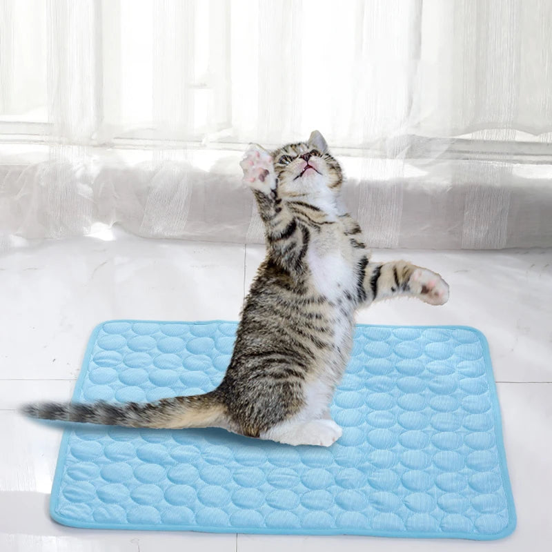 Summer Cooling Ice Silk Pet Mat Cat Dog Sofa Nest Bed