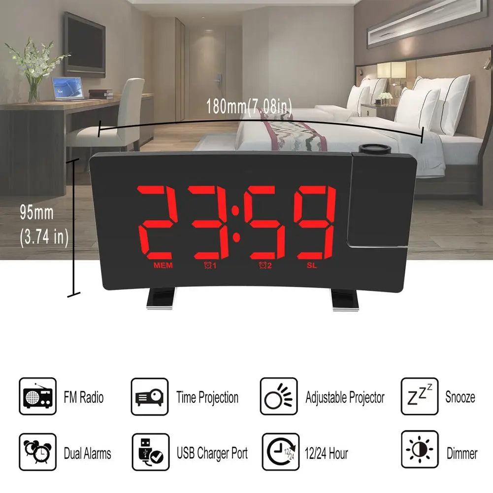 FM Radio Clock With Projection LED Digital Clock