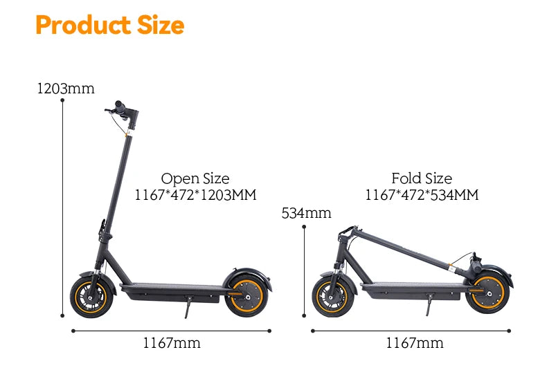 G30 36v 500w Electric Scooter Moped 21MPH 37.5 Miles 10 Inch 15Ah