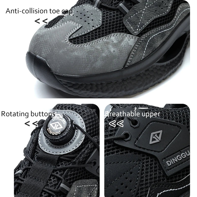 Men Steel Toe Anti-smash Puncture-Proof Protective Shoes