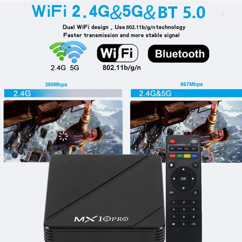 TV Box 4K HD Dual WiFi Support Streaming Devices