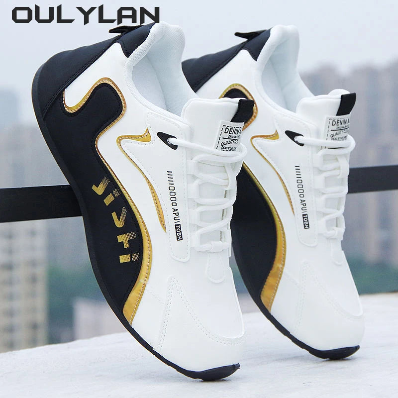 Men's Fashion Trendy High-end Leather Running Shoes