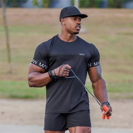 Men Cotton Short Sleeve Workout Gym T-Shirt