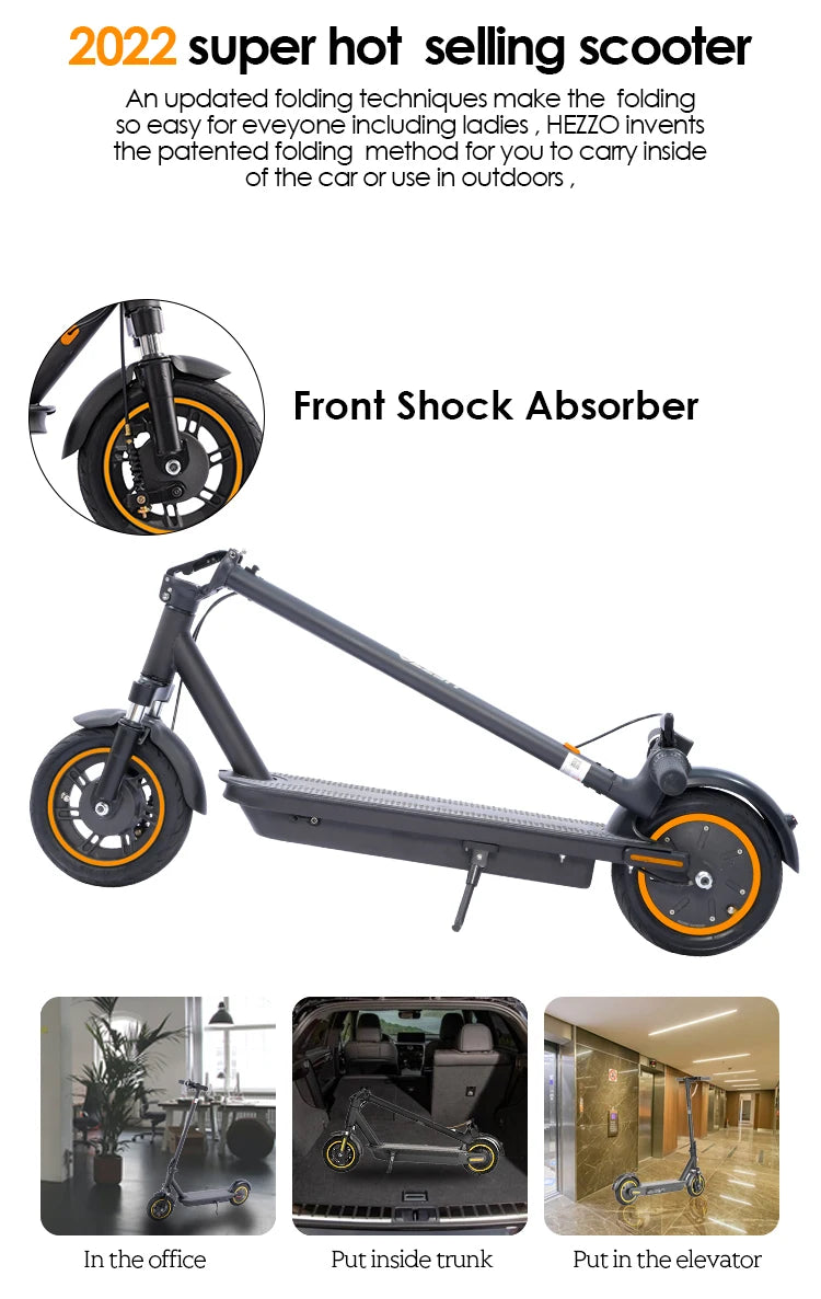 G30 36v 500w Electric Scooter Moped 21MPH 37.5 Miles 10 Inch 15Ah