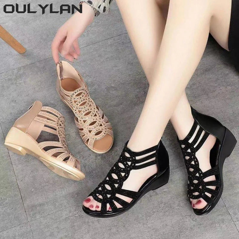 Soft Leather Roman Sandals For Women