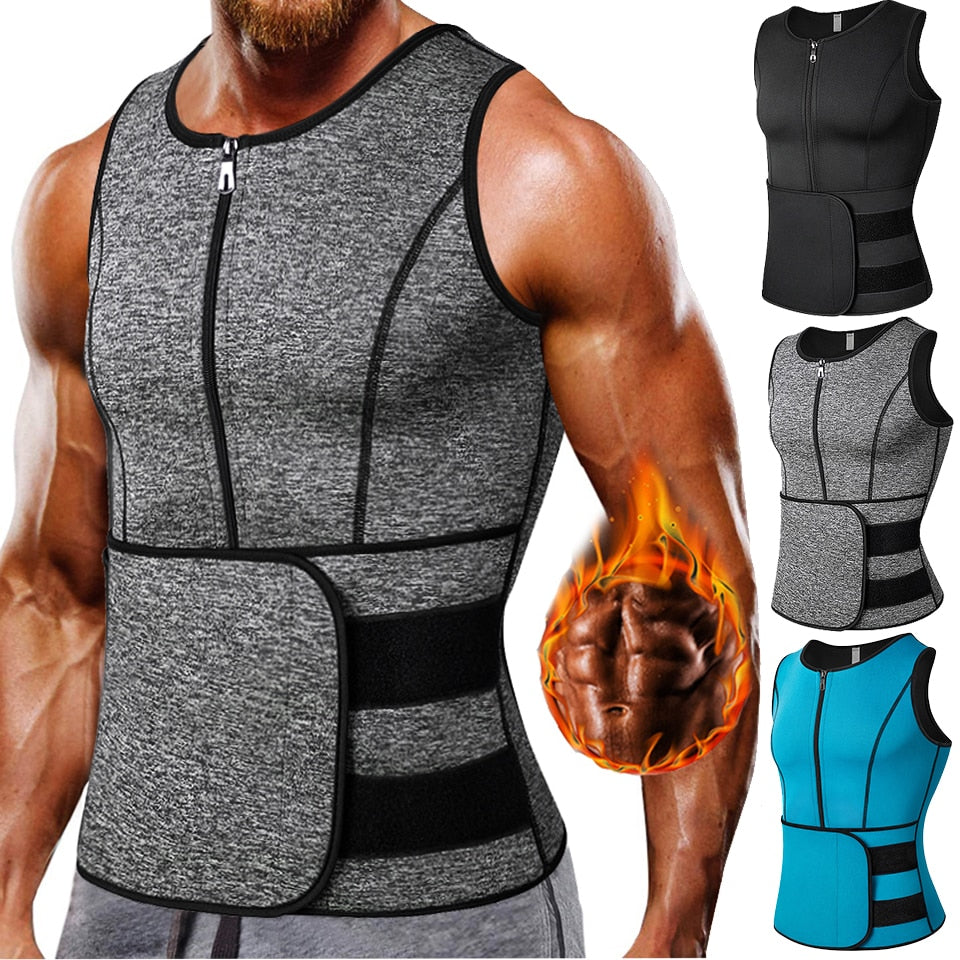 Neoprene Shapers Sweat Vest for Men with Double Zipper for Sauna Suit - goodfitforyou23