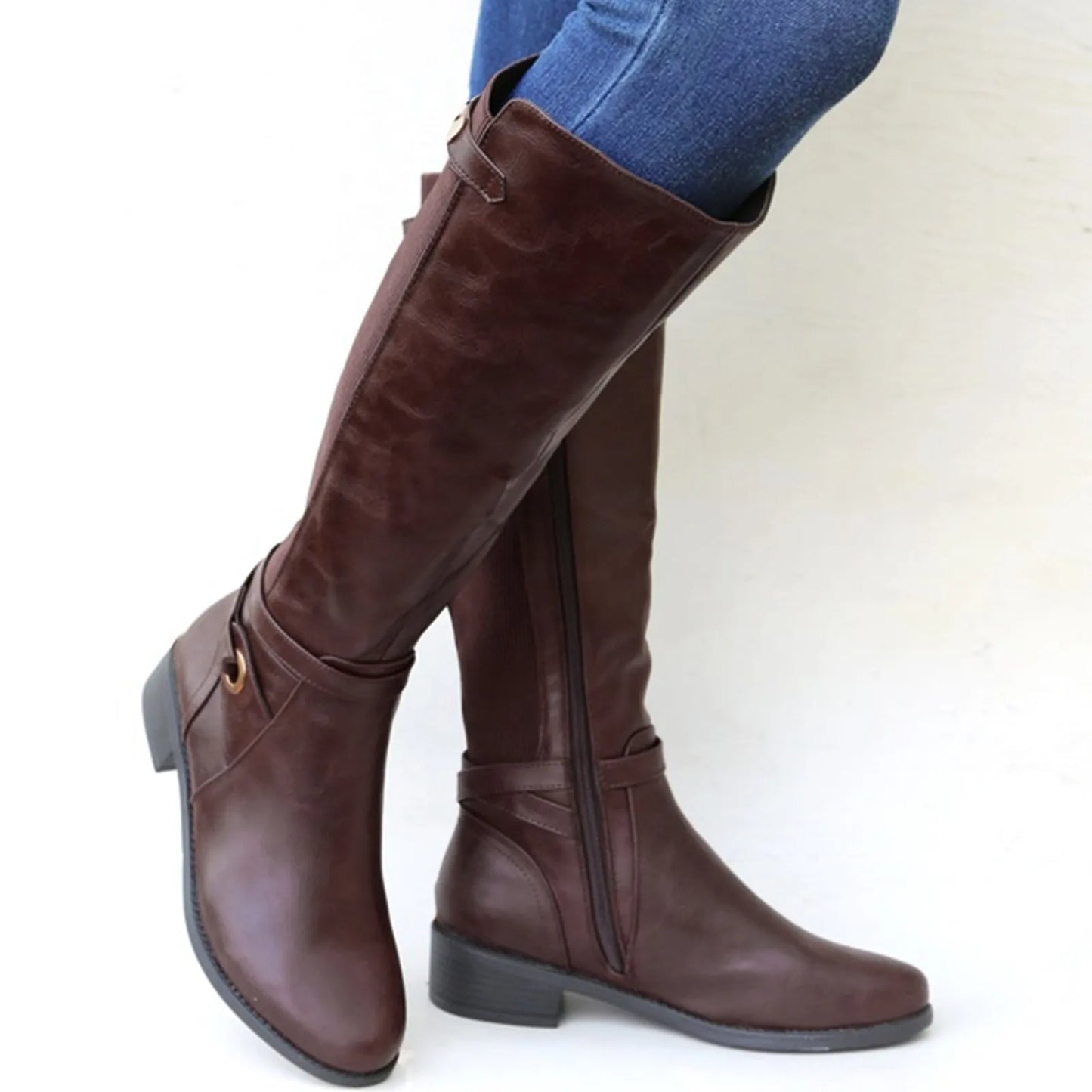 Women Leather Boots Cool Western Style