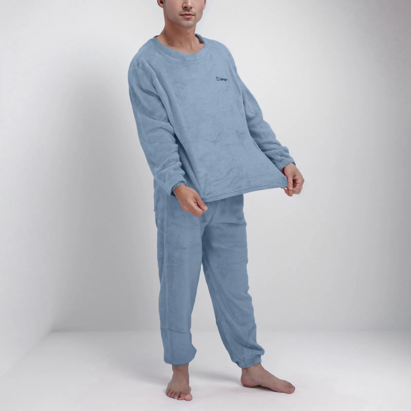 Men's Winter Flannel Pajamas Set Long Sleeve Sleepwear