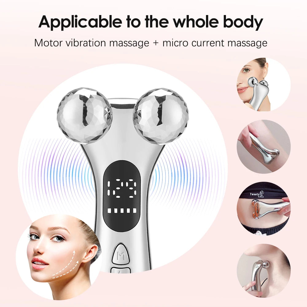 EMS Microcurrent Pulse Neck Face 4D Roller Massager