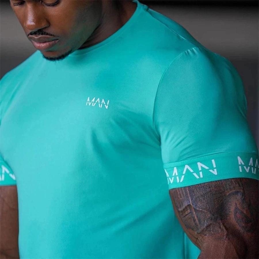 Men Cotton Short Sleeve Workout Gym T-Shirt