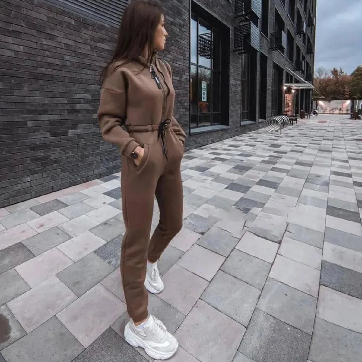 Women's Jumpsuits One-Piece Suit Zipper Sportswear Tracksuit