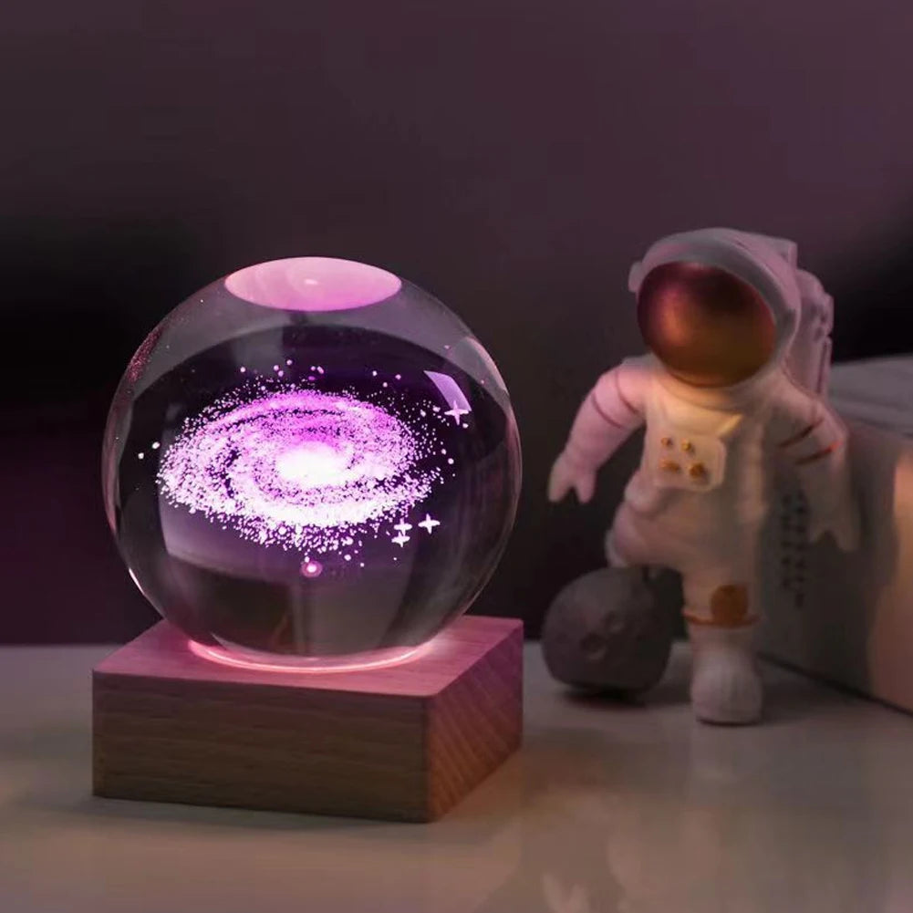 3D Crystal Ball Solar Planet System Globe Astronomy